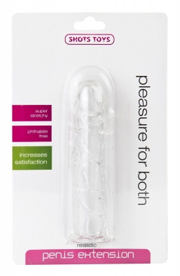Прозрачная насадка на пенис Realistic Penis Extension - 13 см.