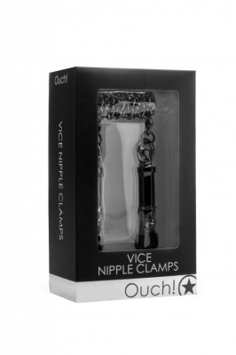 Чёрные зажимы для сосков Vice Nipple Clamps